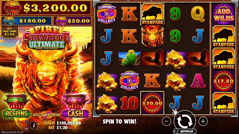 Fire Stampede Ultimate slot screen 1