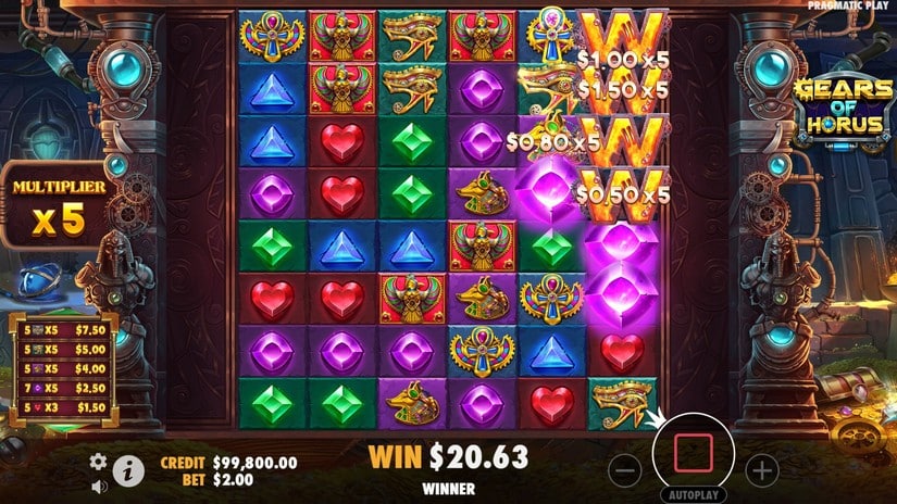 Gears of Horus slot screen 5