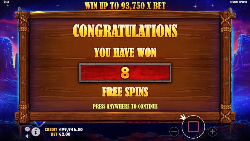 Bison Spirit slot screen 4