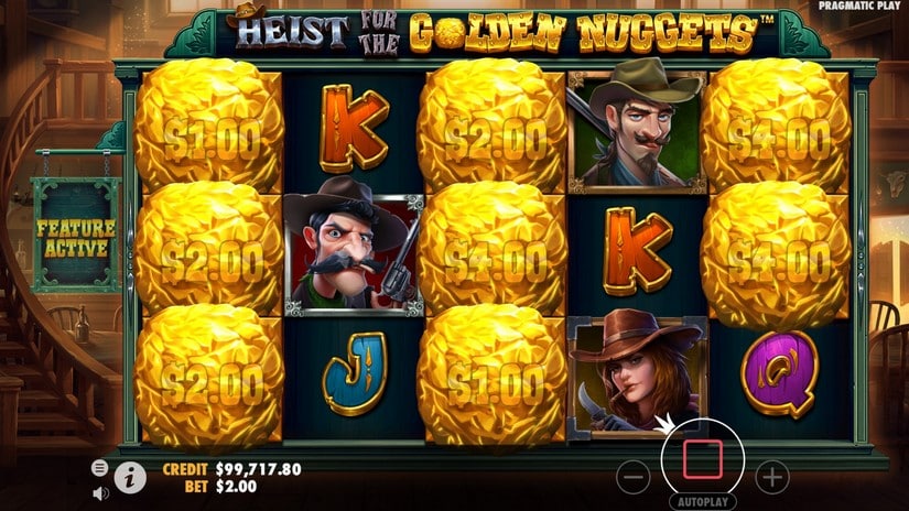 Heist for the Golden Nuggets slot screen 2