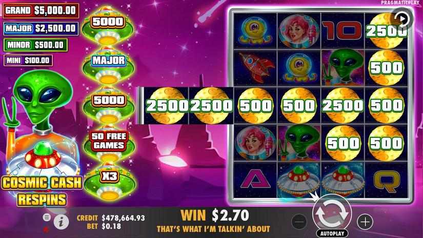 Cosmic Cash slot screen 3