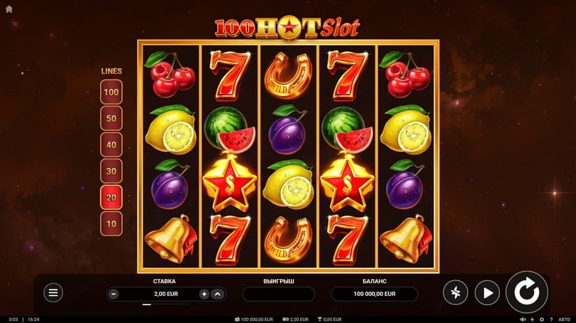 100 Hot Slot slot screen 1