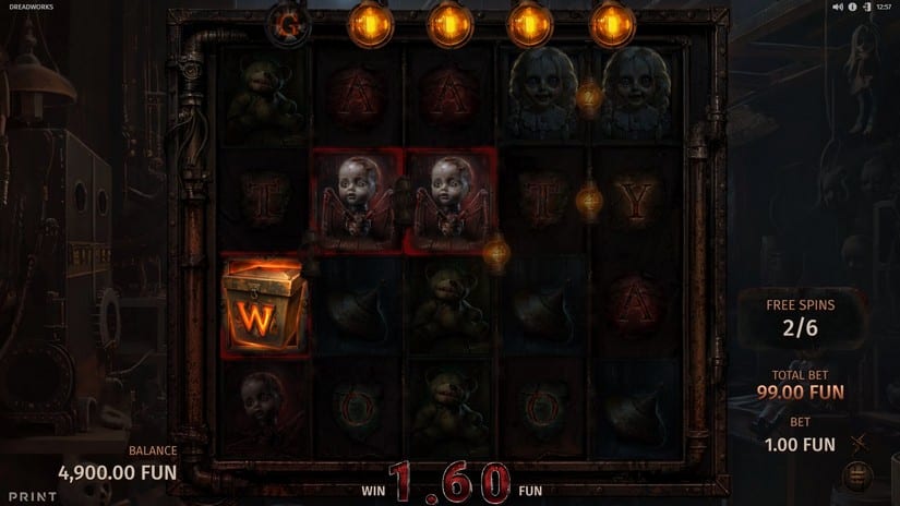 Dreadworks slot screen 3