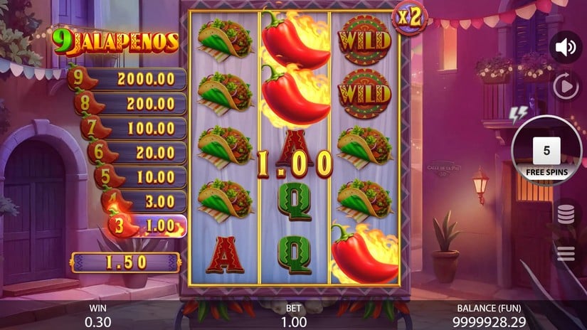 9 Jalapenos slot screen 6