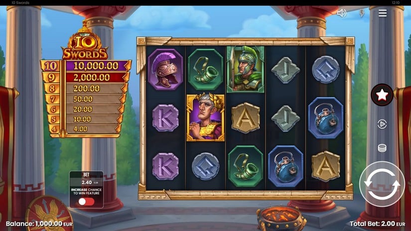 10 Swords slot screen 1