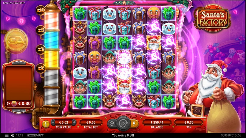 Santa’s Factory slot screen 3