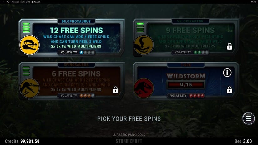 Jurassic Park Gold slot screen 3