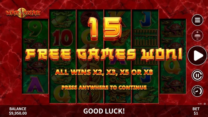 Wan Guan slot screen 2