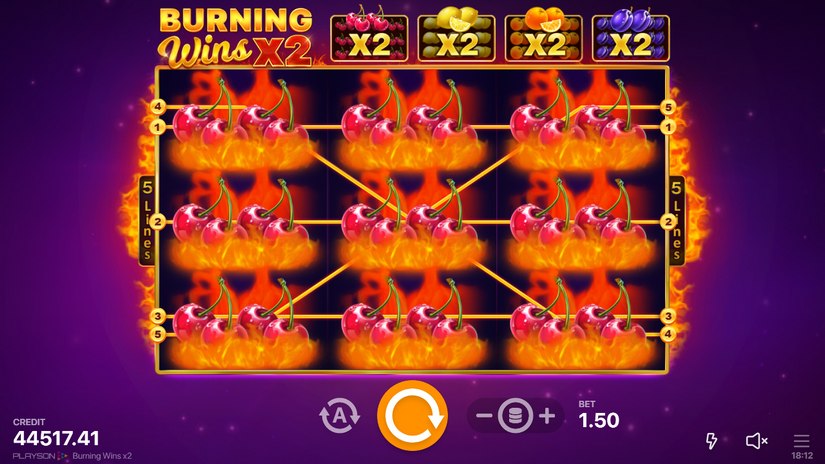 Burning Wins x2 slot screen 4