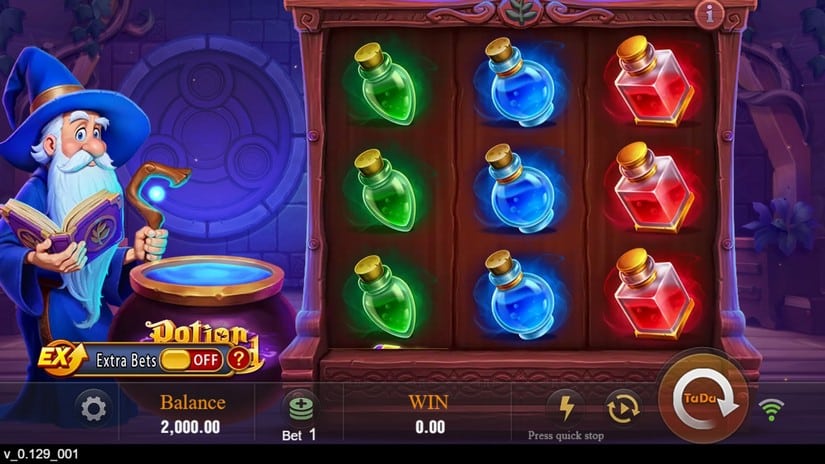 Potion Wizard slot screen 1