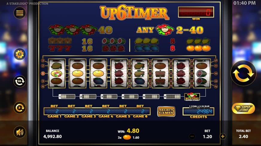 Up6Timer slot screen 4