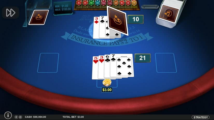 Multihand Blackjack slot screen 2