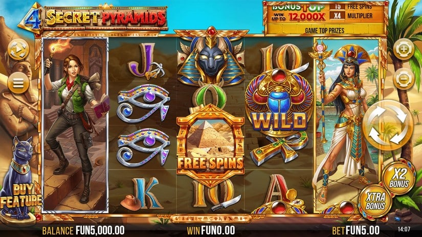 4 Secret Pyramids slot screen 1