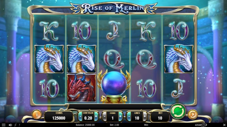 Rise of Merlin slot screen 1