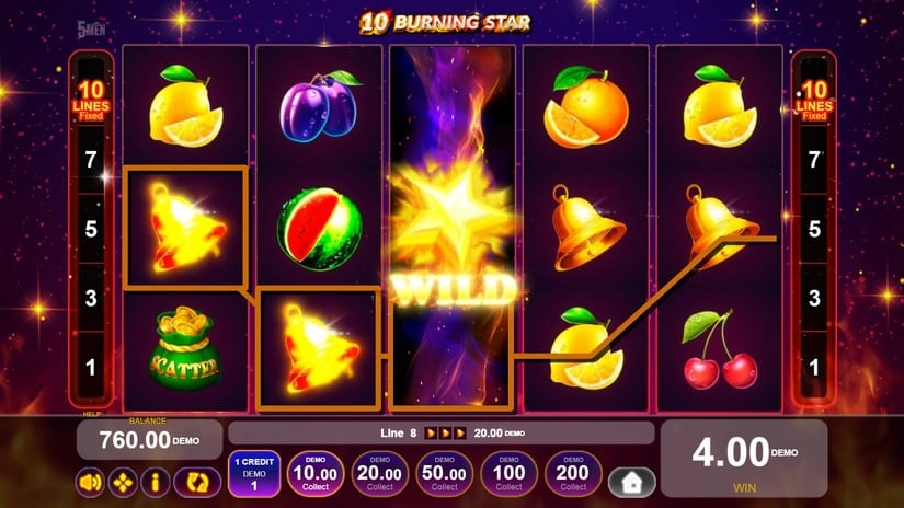 10 Burning Star slot screen 3