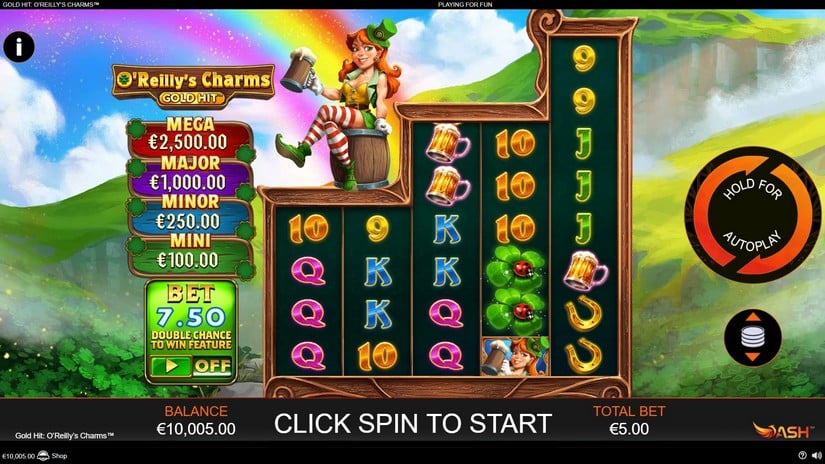 Gold Hit: O’Reilly’s Charms slot screen 1