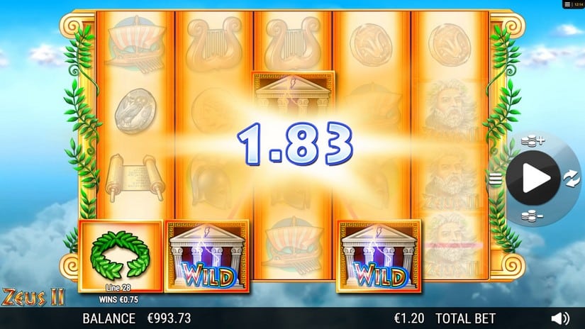 Zeus II slot screen 2