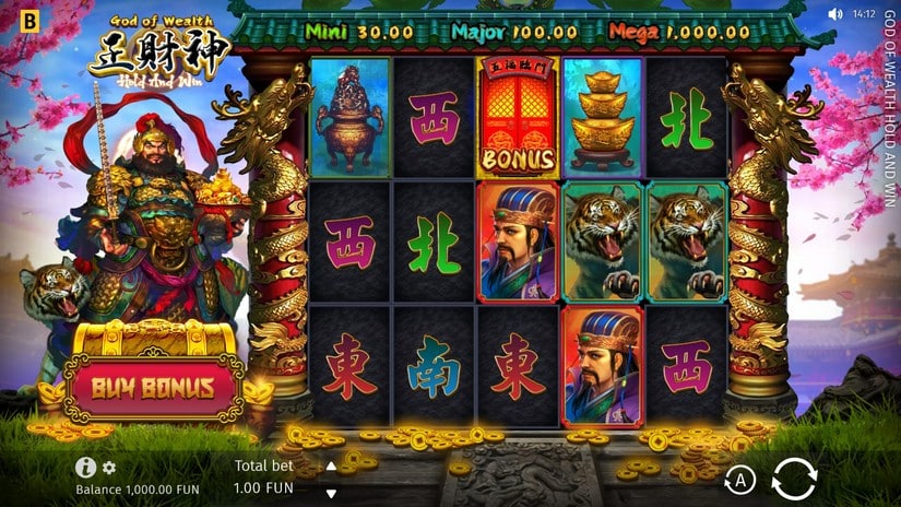 God of Wealth Hold and Win slot screen 1