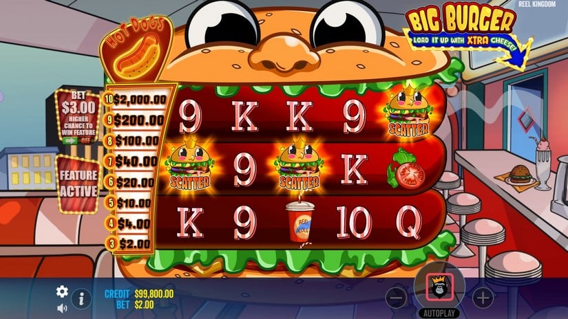 Big Burger Load it up with Extra Cheese slot screen 2