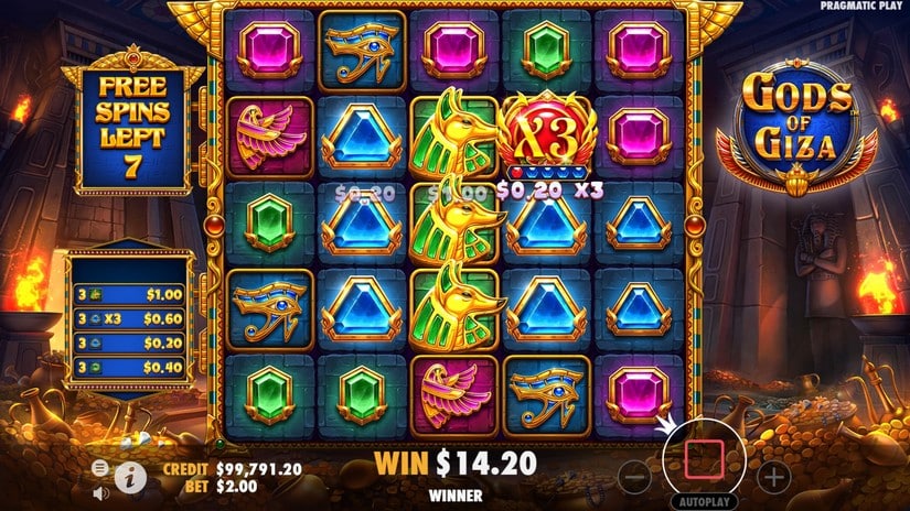 Gods of Giza slot screen 6