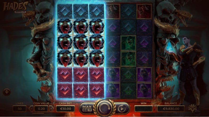 Hades Gigablox slot screen 3