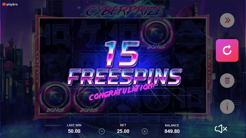 Cyberprize slot screen 4