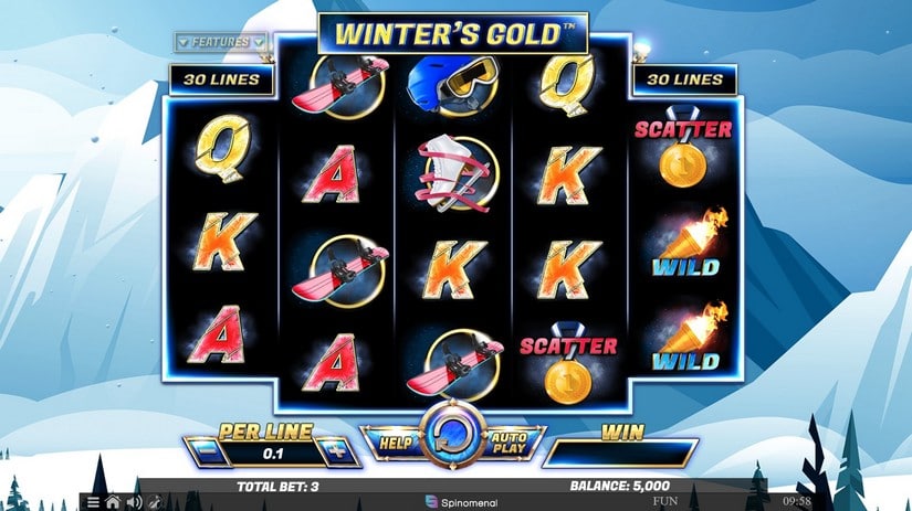 Winter’s Gold slot screen 1