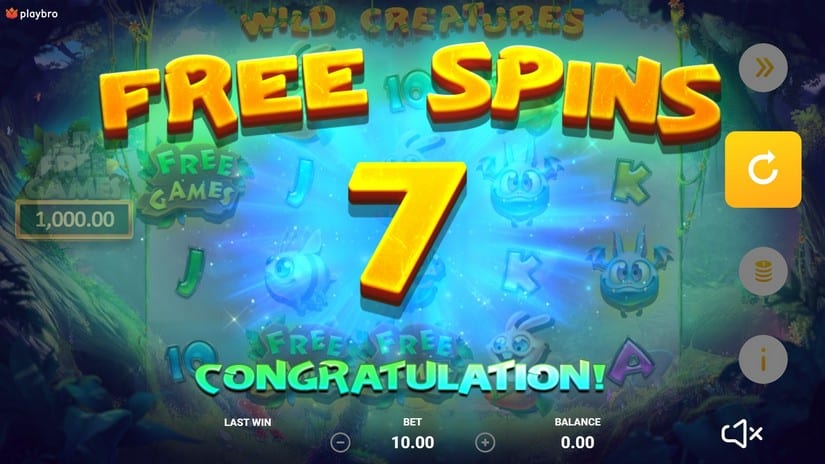 Wild Creatures slot screen 3