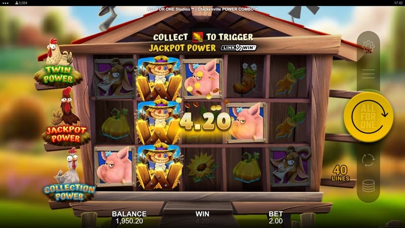 Chickenville Power Combo slot screen 2