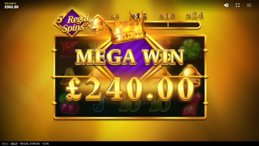 Regal Streak slot screen 3