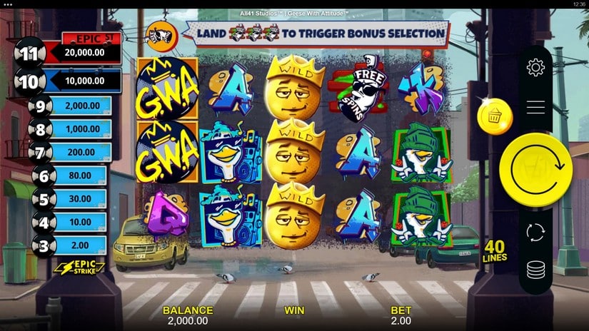 Geese With Attitude slot screen 1