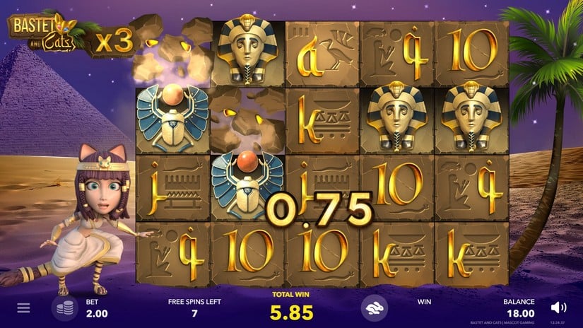 Bastet and Cats slot screen 4