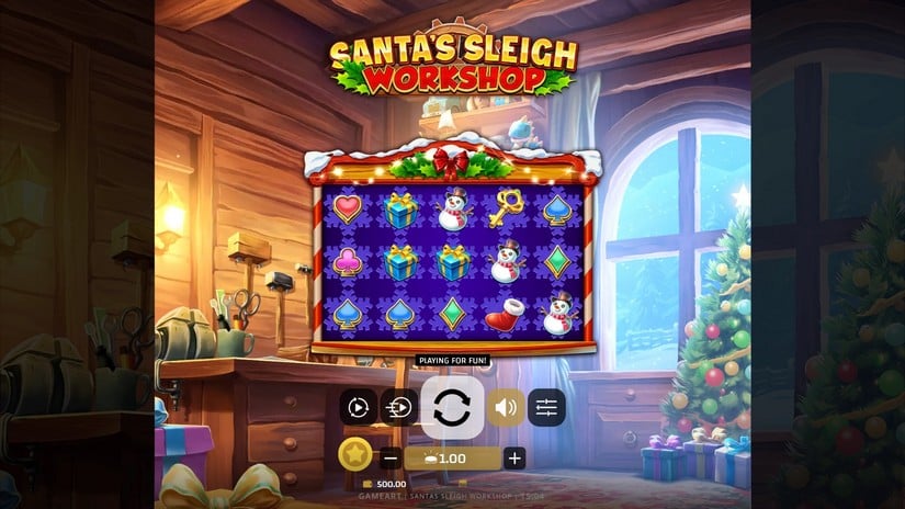 Santa’s Sleigh Workshop slot screen 1