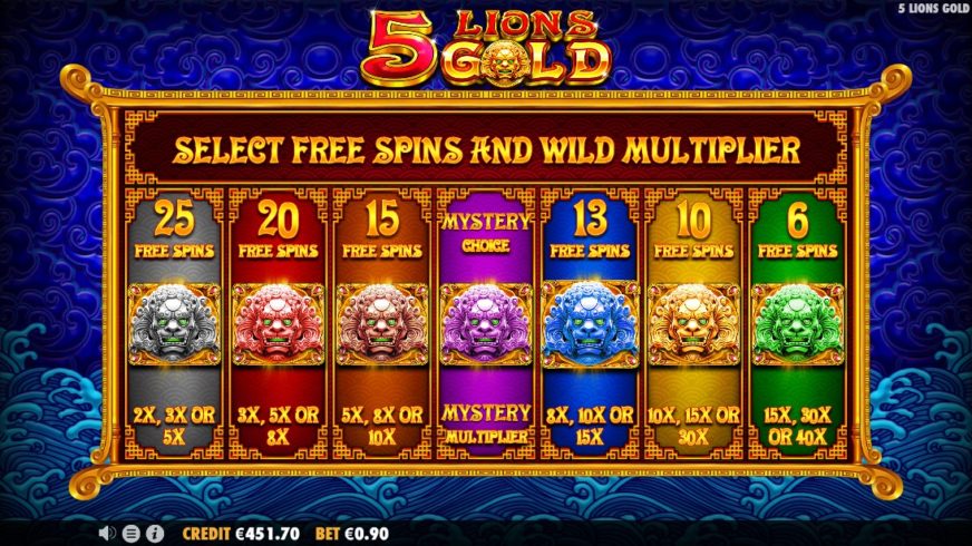 5 Lions Gold slot screen 6