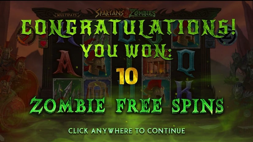 Spartans vs Zombies slot screen 3