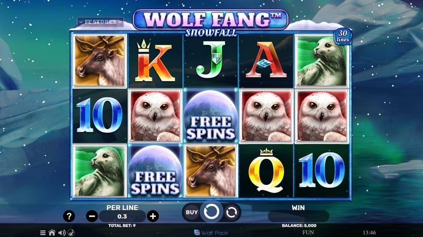Wolf Fang Snowfall slot screen 1