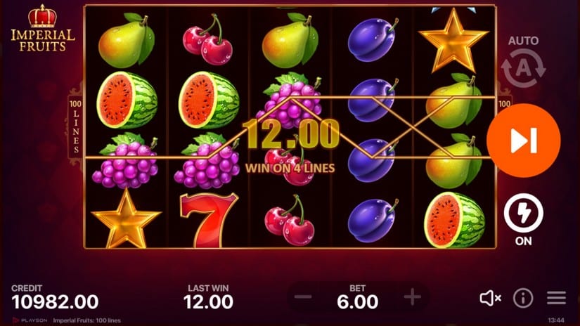 Imperial Fruits: 100 lines slot screen 2