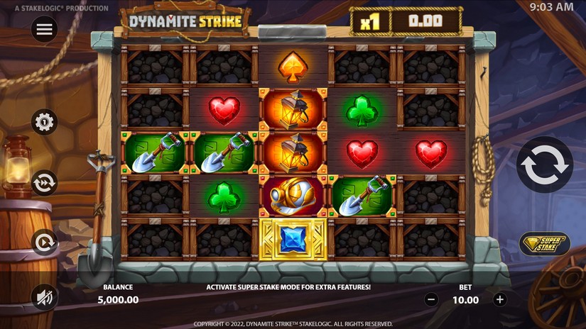 Dynamite Strike slot screen 1
