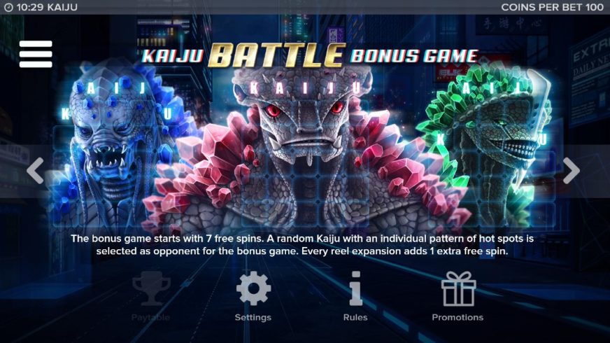 Kaiju slot screen 3