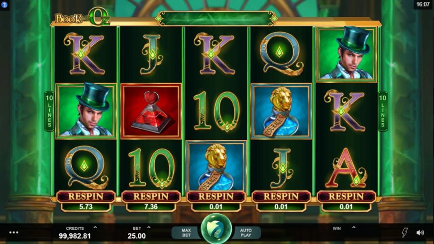 Book of Oz slot screen 1