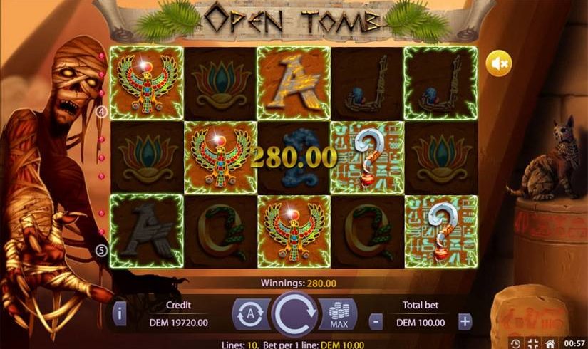 Open Tomb slot screen 4