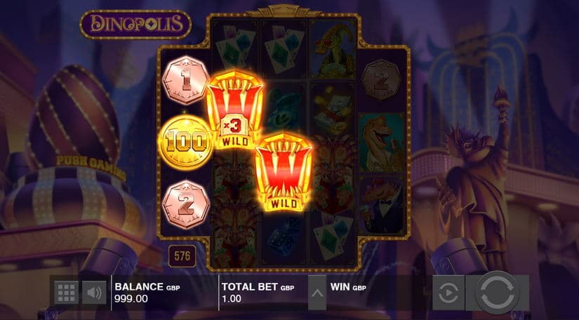 Dinopolis slot screen 3