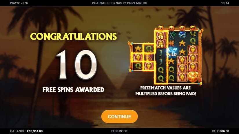 Pharaoh’s Dynasty PrizeMatch slot screen 2
