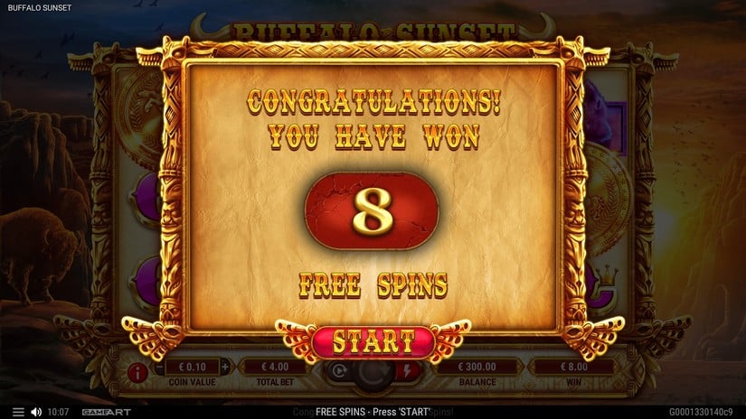 Buffalo Sunset slot screen 3