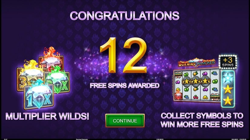 Burning Diamonds slot screen 2