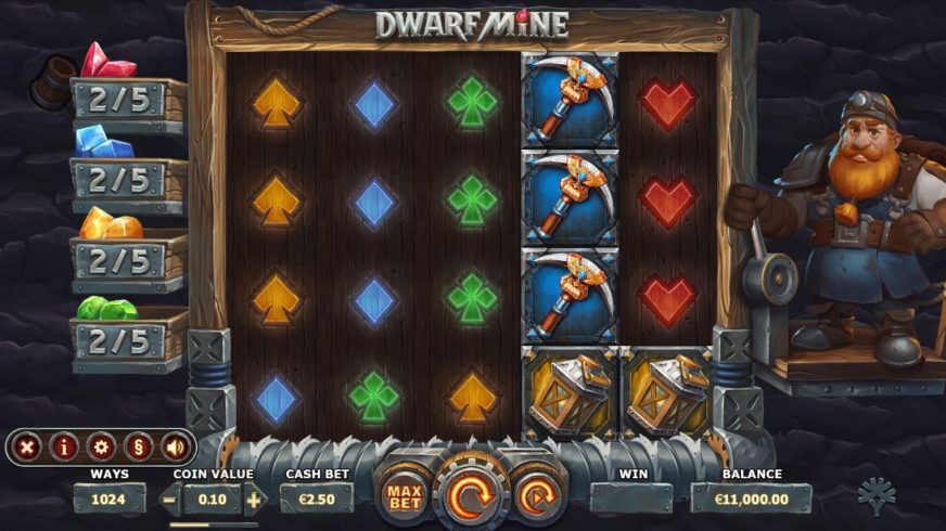 Dwarf Mine slot screen 1