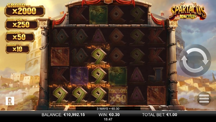 Spartacus 10K Ways slot screen 3