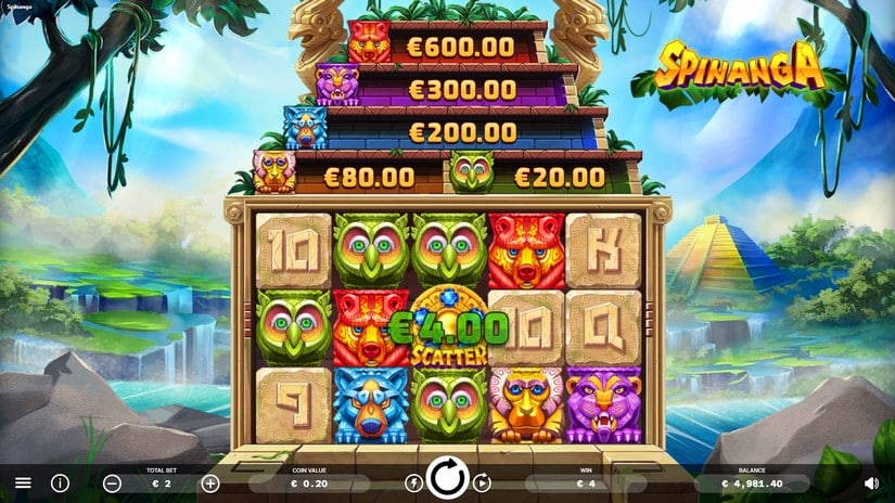 Spinanga slot screen 2