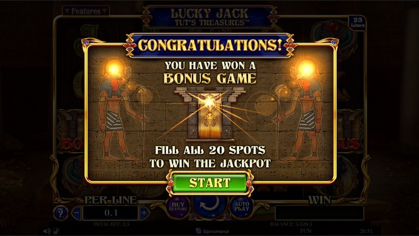 Lucky Jack Tuts Treasures slot screen 8