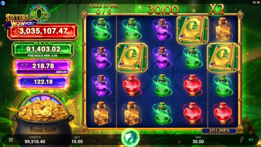 Sisters of Oz WOWPot slot screen 3